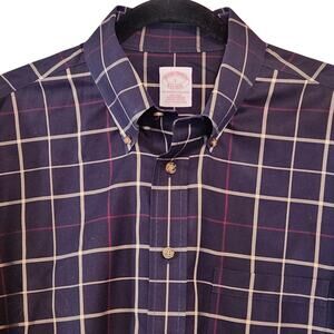 Brooks Brothers Supima Cotton Plaid Button-down Shirt, non-iron size Large
